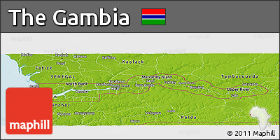Physical Panoramic Map of the Gambia