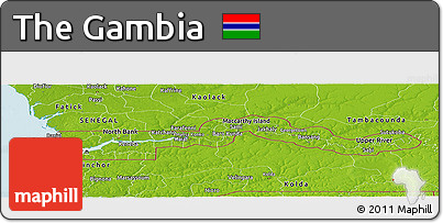 Physical Panoramic Map of the Gambia