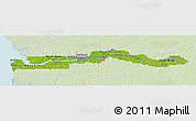 Physical Panoramic Map of The Gambia, lighten, land only
