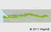 Physical Panoramic Map of The Gambia, lighten, semi-desaturated, land only