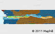 Political Panoramic Map of The Gambia, darken, land only