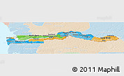 Political Panoramic Map of The Gambia, lighten, land only