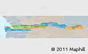 Political Panoramic Map of The Gambia, lighten, semi-desaturated, land only