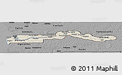 Shaded Relief Panoramic Map of The Gambia, darken, desaturated