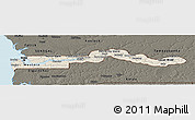 Shaded Relief Panoramic Map of The Gambia, darken, land only