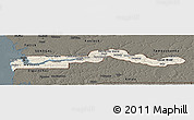 Shaded Relief Panoramic Map of The Gambia, darken