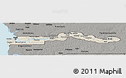 Shaded Relief Panoramic Map of The Gambia, darken, semi-desaturated, land only