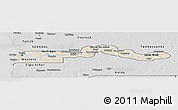 Shaded Relief Panoramic Map of The Gambia, desaturated