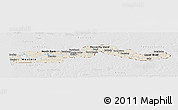 Shaded Relief Panoramic Map of The Gambia, lighten, desaturated