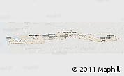 Shaded Relief Panoramic Map of The Gambia, lighten, semi-desaturated