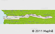 Shaded Relief Panoramic Map of The Gambia, physical outside