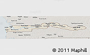 Shaded Relief Panoramic Map of The Gambia, semi-desaturated