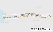 Shaded Relief Panoramic Map of The Gambia, single color outside