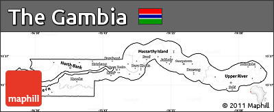 Blank Simple Map of the Gambia, cropped outside
