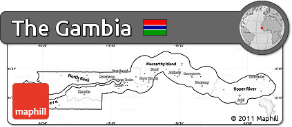 Blank Simple Map of the Gambia, cropped outside