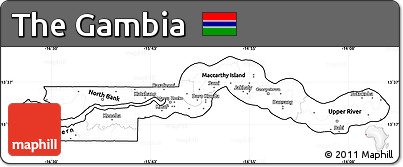 Blank Simple Map of the Gambia, cropped outside