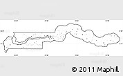 Blank Simple Map of The Gambia, cropped outside, no labels