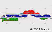 Flag Simple Map of The Gambia