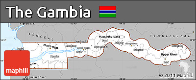 Gray Simple Map of the Gambia
