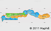 Political Simple Map of The Gambia, cropped outside