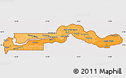 Political Shades Simple Map of The Gambia, cropped outside