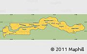 Savanna Style Simple Map of The Gambia, cropped outside