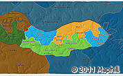 Political 3D Map of Upper River, darken
