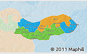 Political 3D Map of Upper River, lighten