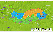 Political 3D Map of Upper River, physical outside