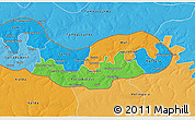 Political 3D Map of Upper River, political shades outside