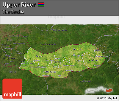 Satellite 3D Map of Upper River, darken