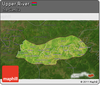Satellite 3D Map of Upper River, darken