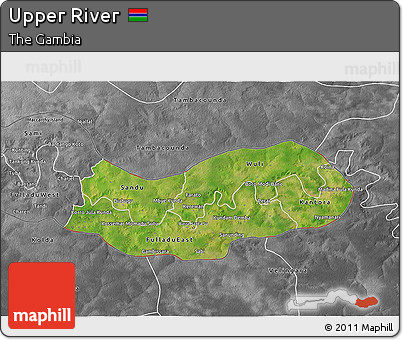 Satellite 3D Map of Upper River, desaturated