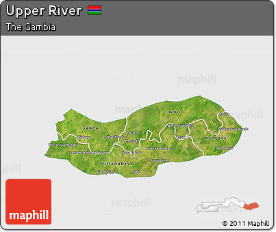 Satellite 3D Map of Upper River, single color outside