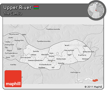 Silver Style 3D Map of Upper River