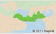 Political 3D Map of Fulladu East, lighten