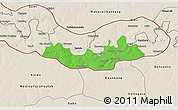 Political 3D Map of Fulladu East, shaded relief outside