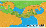 Satellite 3D Map of Fulladu East, political outside