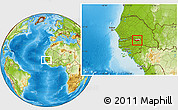 Physical Location Map of Fulladu East, highlighted parent region, within the entire country