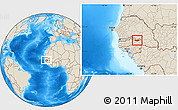Shaded Relief Location Map of Fulladu East, within the entire country