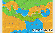 Physical Map of Fulladu East, political outside