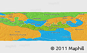 Physical Panoramic Map of Fulladu East, political outside