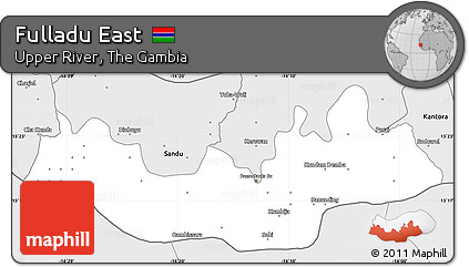 Silver Style Simple Map of Fulladu East
