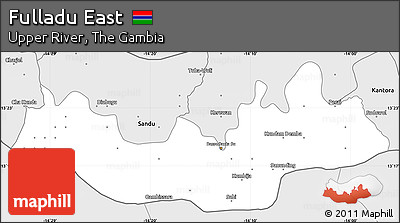 Silver Style Simple Map of Fulladu East