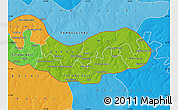 Physical Map of Upper River, political outside