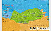 Physical Map of Upper River, political shades outside