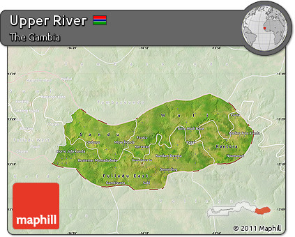 Satellite Map of Upper River, lighten