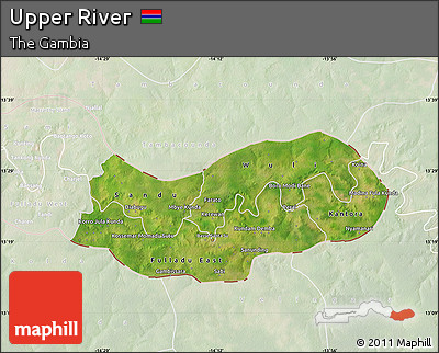 Satellite Map of Upper River, lighten