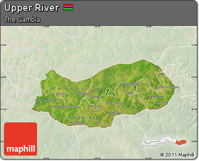 Satellite Map of Upper River, lighten