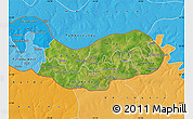 Satellite Map of Upper River, political shades outside